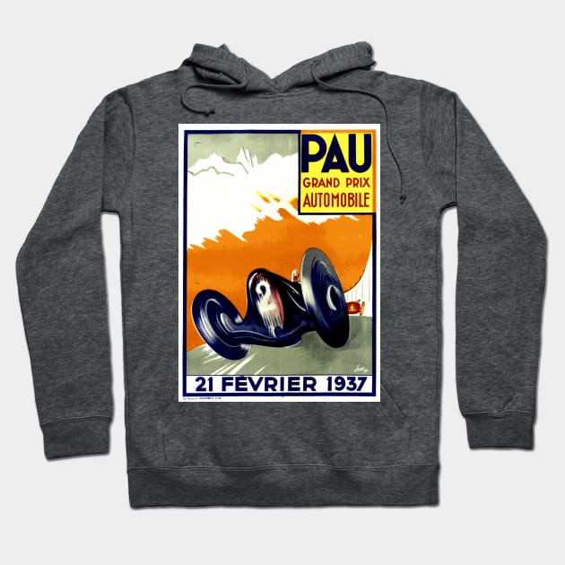 1937 French Grand Prix Poster Design Hoodie by Naves